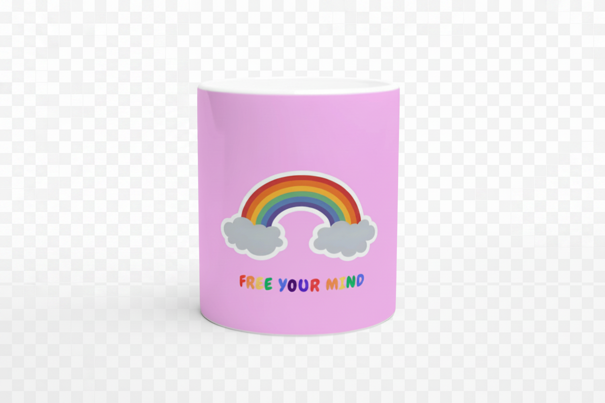 FREE YOUR MIND White glossy mug